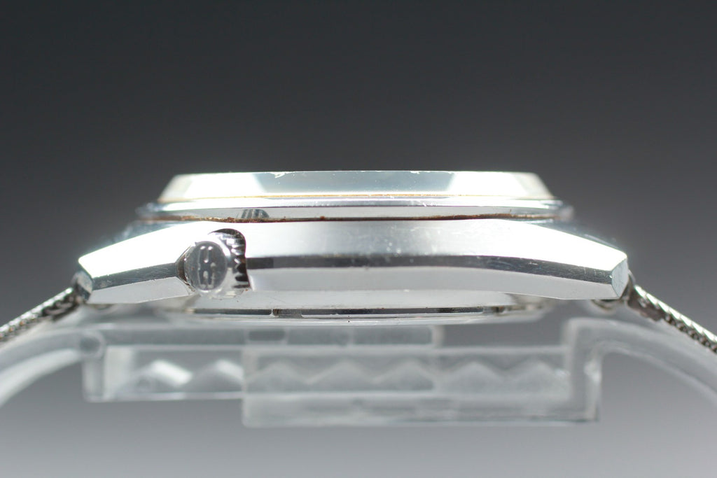 w/Box CITIZEN Tuning Fork Hisonic 3711 Sweep Second Silver Quartz Men's Exc+5