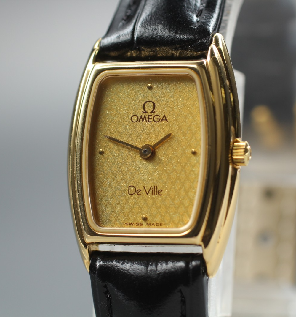 1984 Near MINT OMEGA De Ville 19mm 591.0299 Quartz Cal.1450 Gold Women's Vintage