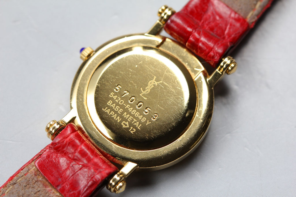 Yves Saint Laurent 5420-F46649 23mm White Roman Quartz Women's Vintage Exc+5