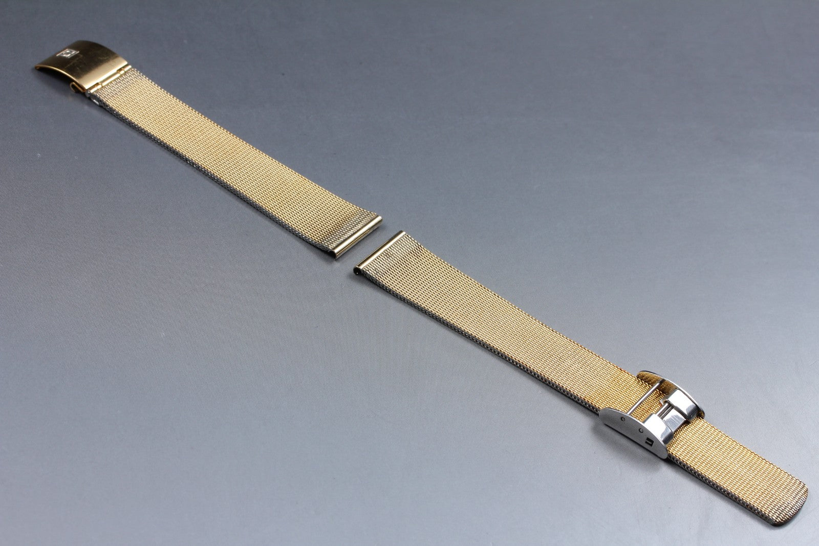 Near MINT OMEGA Milanese/Mesh Band 2058 19mm Gold Plated Bracelet Men's Vintage