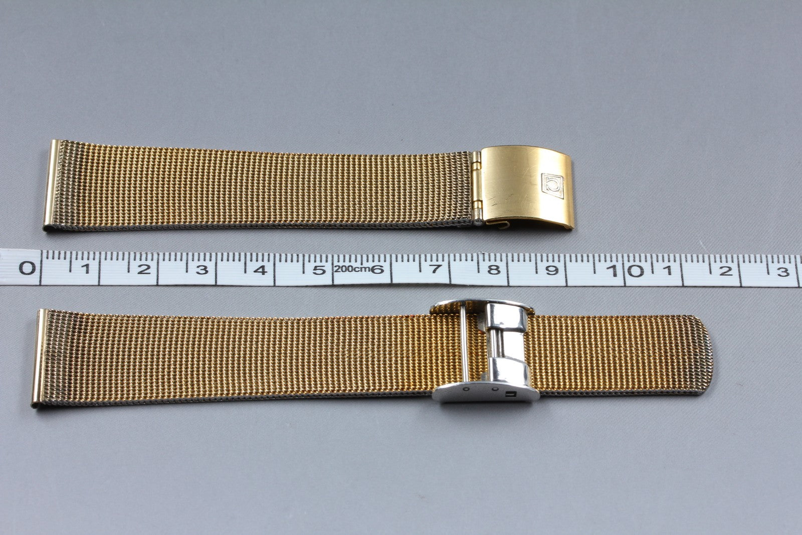 Near MINT OMEGA Milanese/Mesh Band 2058 19mm Gold Plated Bracelet Men's Vintage
