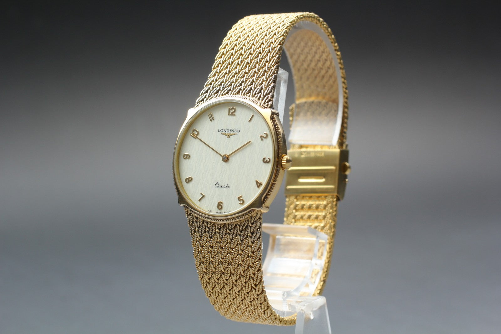 Near MINT LONGINES 150 6773 30mm Quartz L150.2 Gold Dial Men's Watch Vintage