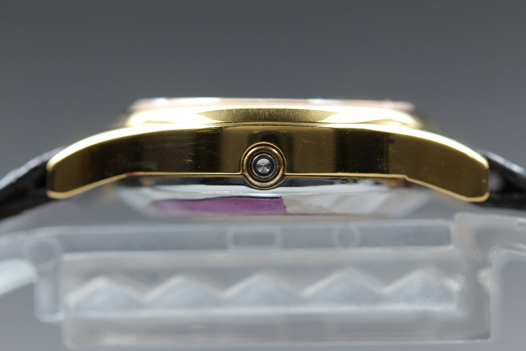 1978 Top MINT/Box OMEGA De Ville 23mm 591.0022 Quartz Gold Dial Women's Vintage