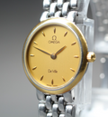 1996 Near MINT OMEGA De Ville 23mm 795.1111 Quartz Gold Dial Women's Vintage