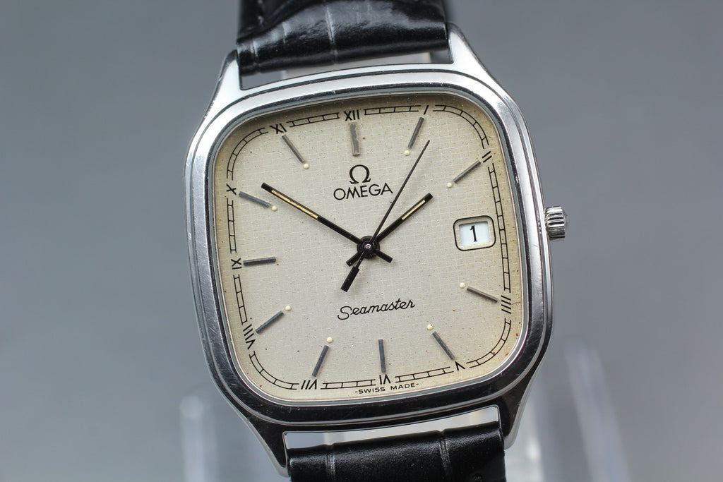1987 Near MINT OMEGA Seamaster 31mm 196.0311 Quartz Silver Dial Men's Vintage