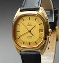 Near MINT OMEGA De Ville 34mm 196.0144 Quartz Cal.1332 Gold Dial Men's Vintage