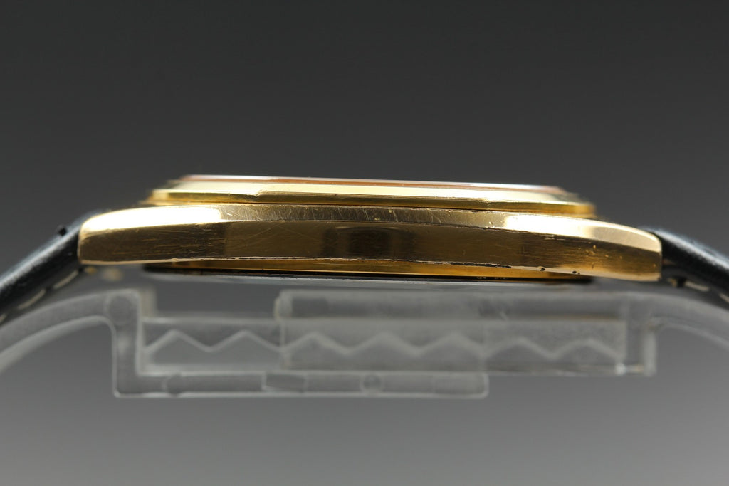 Near MINT OMEGA De Ville 34mm 196.0144 Quartz Cal.1332 Gold Dial Men's Vintage