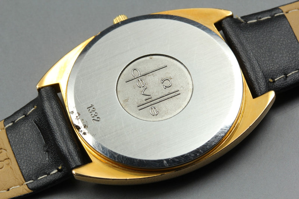 Near MINT OMEGA De Ville 34mm 196.0144 Quartz Cal.1332 Gold Dial Men's Vintage