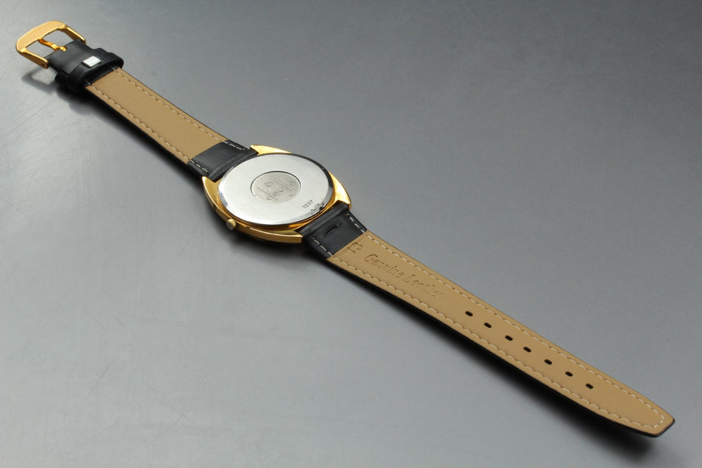 Near MINT OMEGA De Ville 34mm 196.0144 Quartz Cal.1332 Gold Dial Men's Vintage