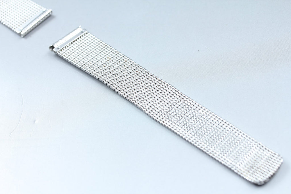 Near MINT OMEGA Milanese/Mesh Band 2038 18mm Stainless Steel Silver Men Vintage