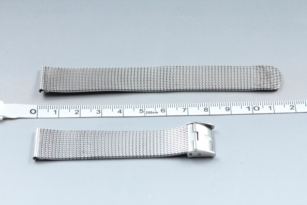 Near MINT OMEGA Milanese/Mesh Band 2038 18mm Stainless Steel Silver Men Vintage