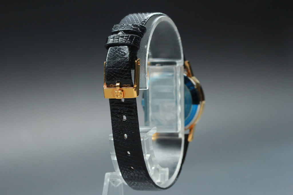 1978 Top MINT/Box OMEGA De Ville 24mm 591.0044 Quartz Gold Dial Women's Vintage