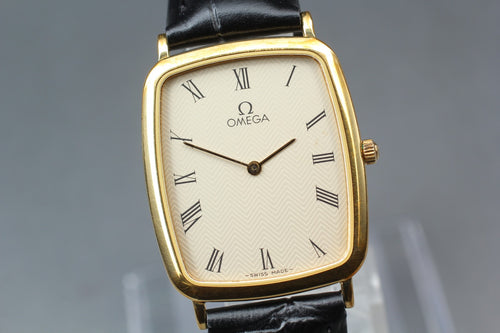 1987 Near MINT OMEGA De Ville 26mm Ref.195.0076 Quartz Roman Dial Men's Vintage