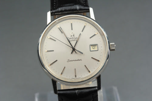 1977 Near MINT OMEGA Seamaster 35mm 196.0079 Quartz Silver Dial Men's Vintage