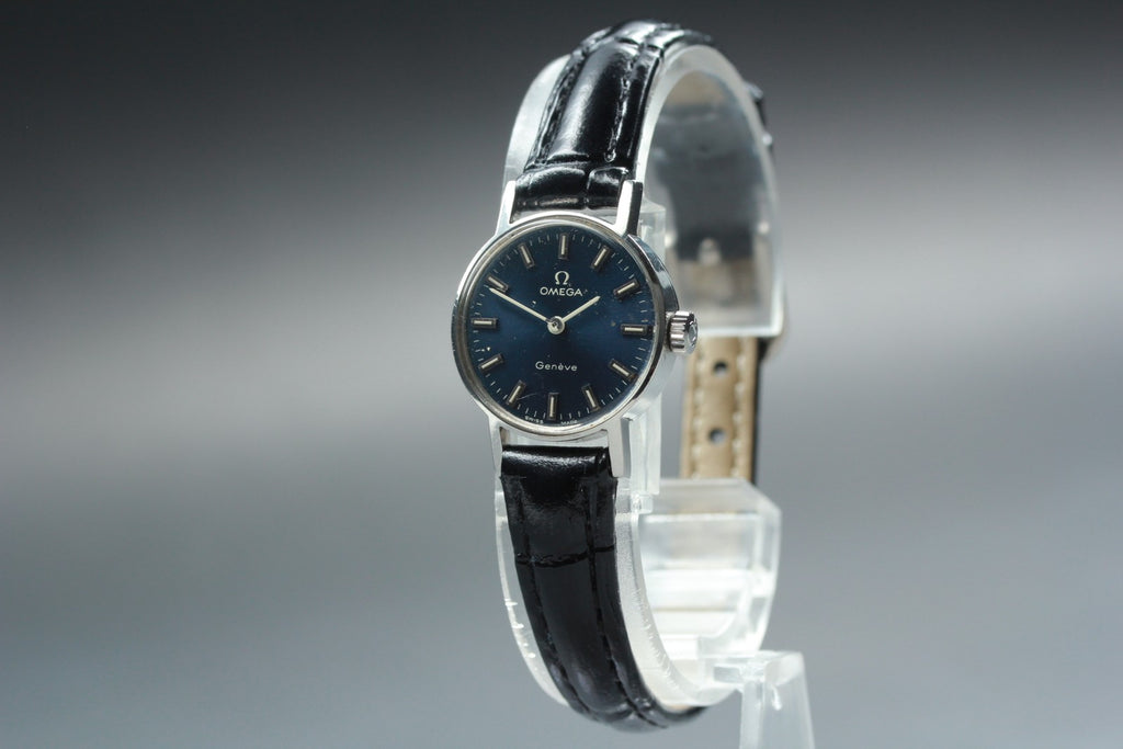 1970 Near MINT OMEGA Geneve 20mm 511.346 Manual Cal.485 Navy Dial Women Vintage