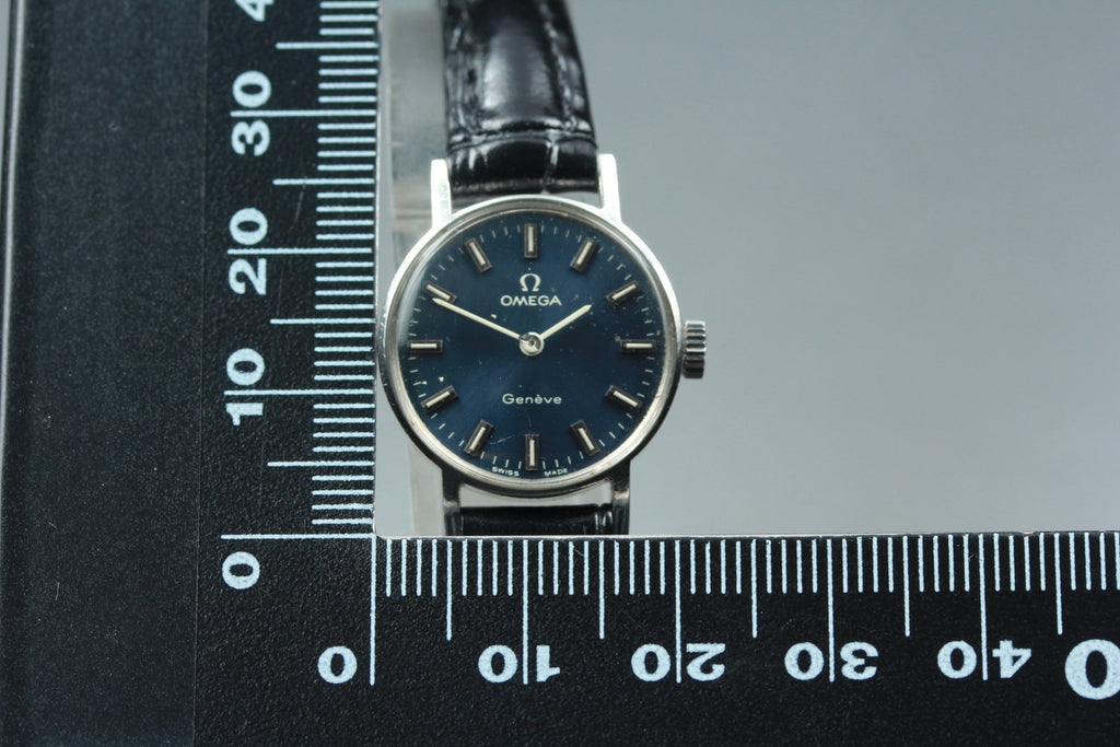 1970 Near MINT OMEGA Geneve 20mm 511.346 Manual Cal.485 Navy Dial Women Vintage