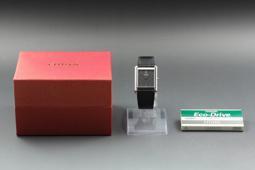 MINT/Box CITIZEN Stiletto Eco-Drive G820-T011667 27mm Black Roman Tank Men's