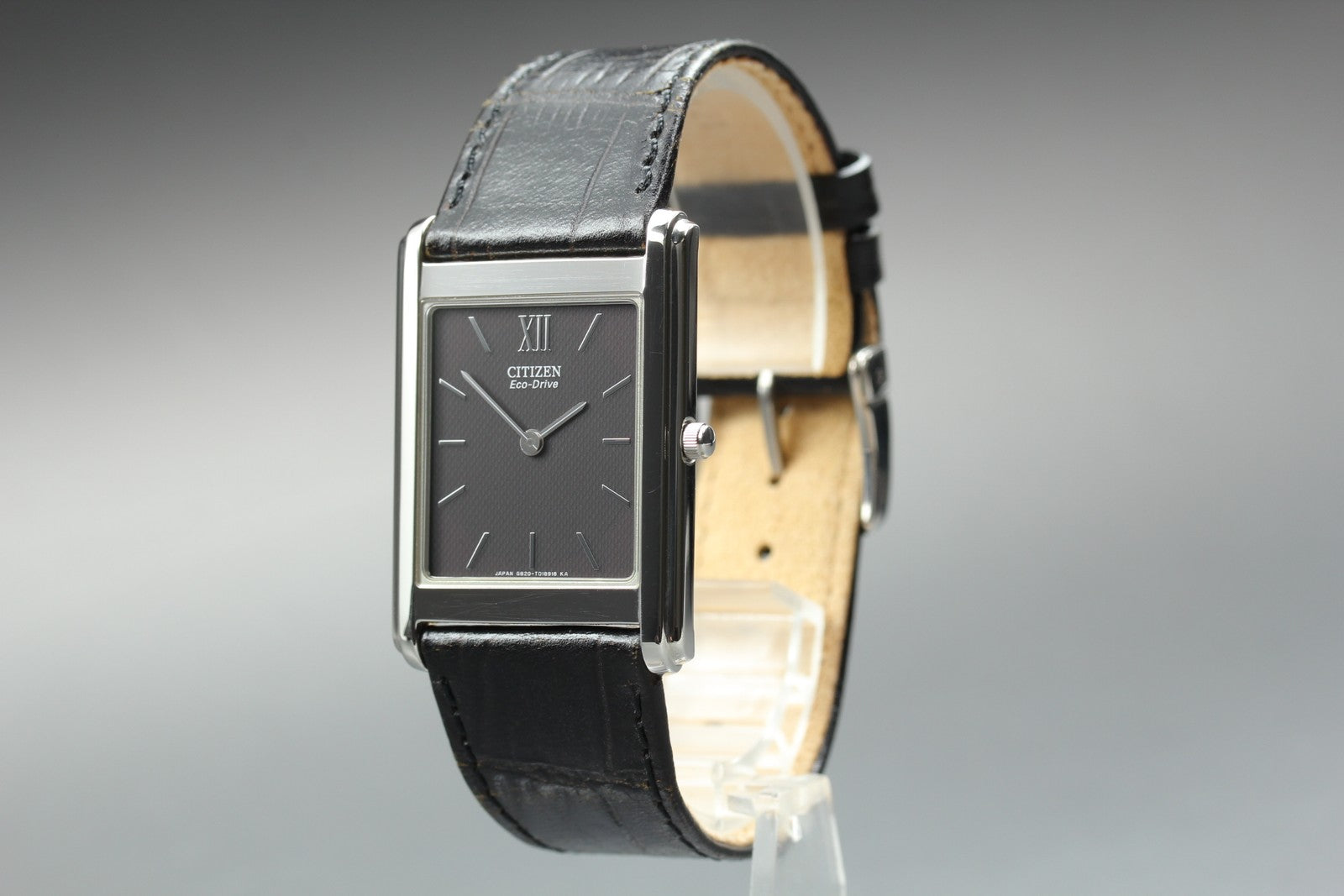 MINT/Box CITIZEN Stiletto Eco-Drive G820-T011667 27mm Black Roman Tank Men's