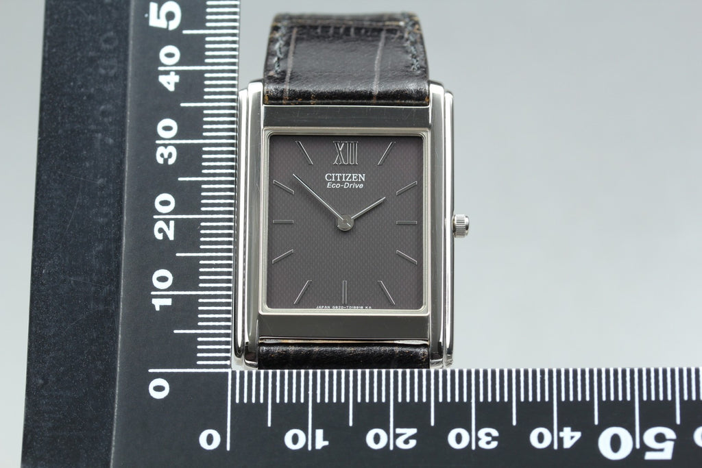 MINT/Box CITIZEN Stiletto Eco-Drive G820-T011667 27mm Black Roman Tank Men's