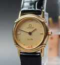 1987 OMEGA De Ville 19 mm 591.0339 Quartz Gold Dial Women's Vintage Exc+5