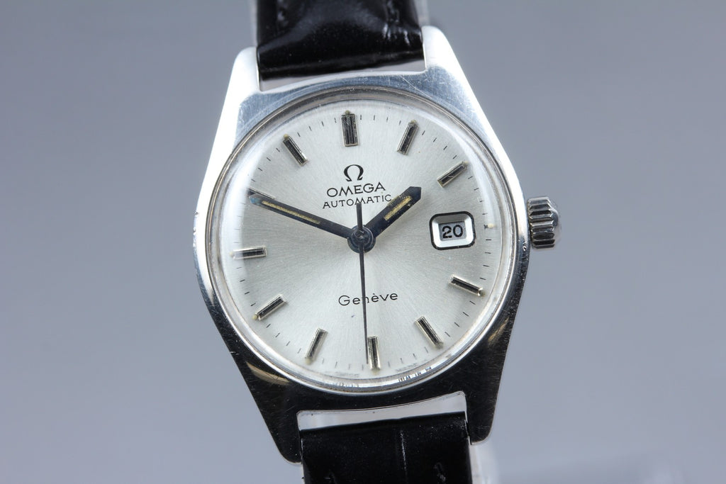 1972 Near MINT OMEGA Geneve 24mm 566.036 Automatic Silver Dial Women's Vintage