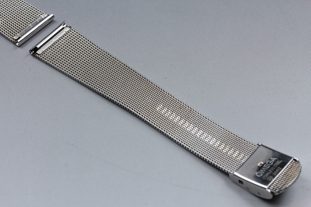 Near MINT OMEGA Milanese/Mesh Band 2062 20mm Stainless Bracelet Men's Vintage
