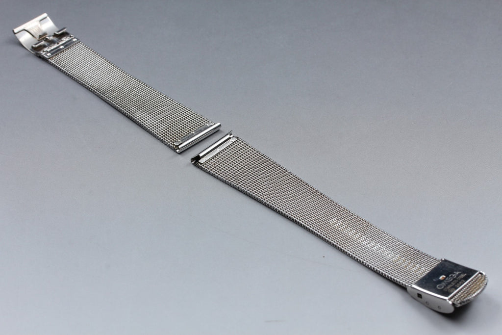 Near MINT OMEGA Milanese/Mesh Band 2062 20mm Stainless Bracelet Men's Vintage
