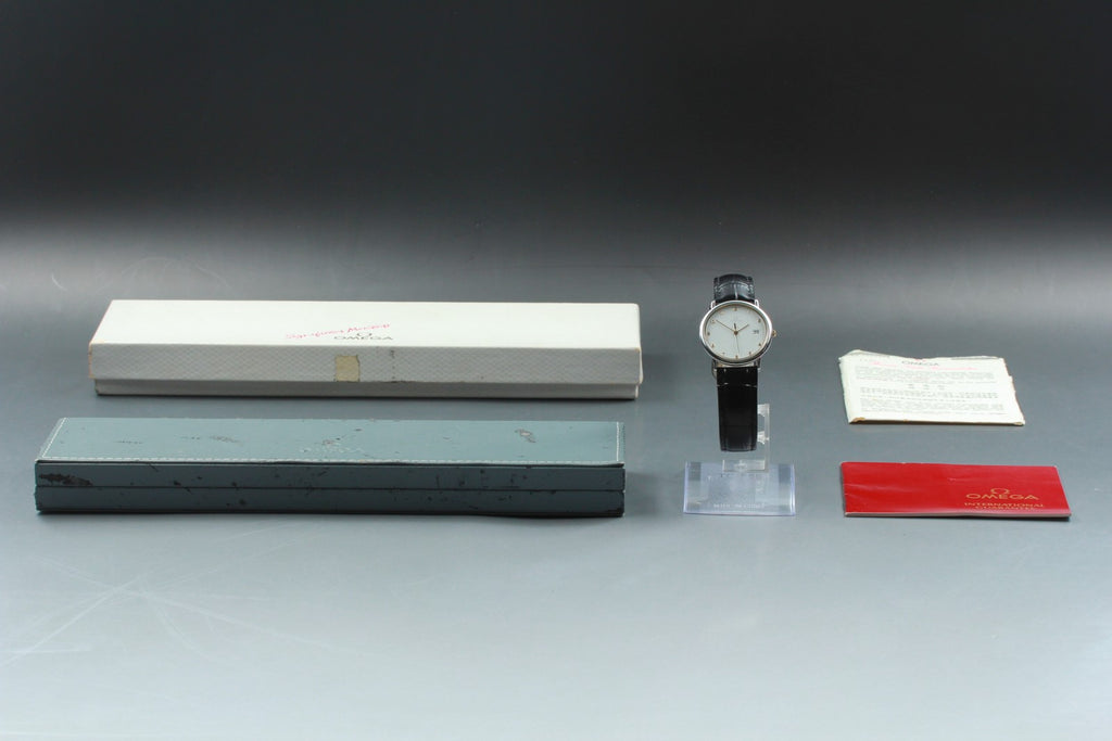 1988 Near MINT/Box, Paper OMEGA De Ville 32mm 196.0312.1 Quartz Men's Vintage