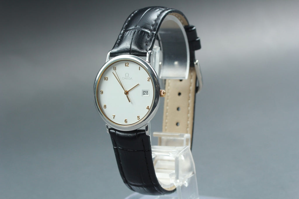 1988 Near MINT/Box, Paper OMEGA De Ville 32mm 196.0312.1 Quartz Men's Vintage