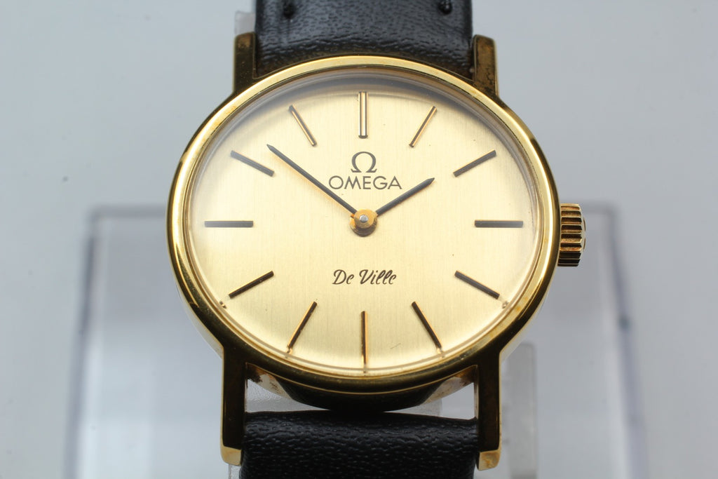 1979 Near MINT OMEGA De Ville 24mm 511.0508 Manual Gold Dial Women's Vintage