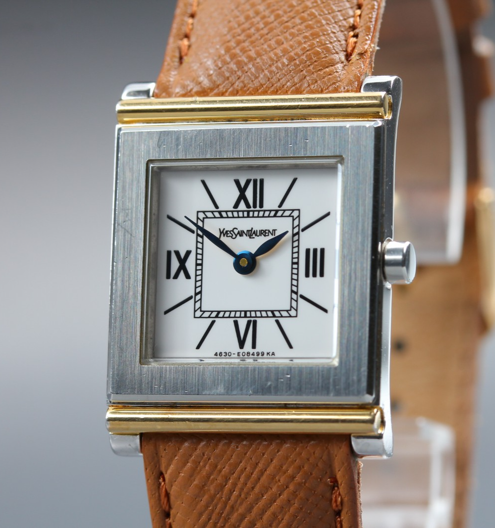 Yves Saint Laurent 4625-E68621 24mm Quartz White Roman Dial Women Vintage Exc+5