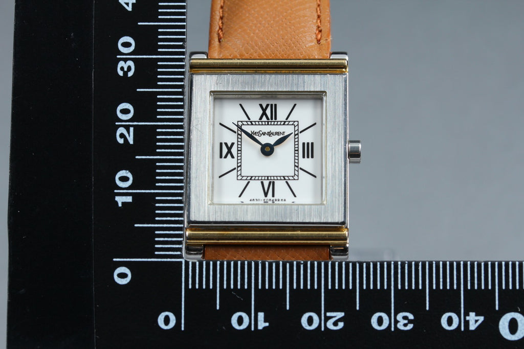 Yves Saint Laurent 4625-E68621 24mm Quartz White Roman Dial Women Vintage Exc+5