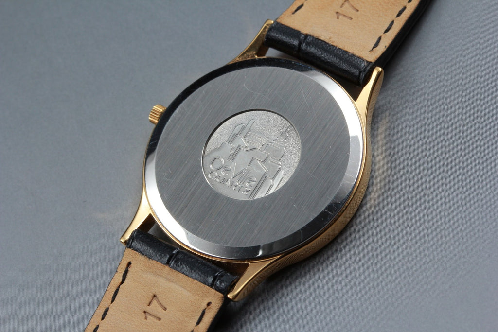 Serviced 1984 Near MINT OMEGA De Ville 32mm 195.0039 Quartz Gold Men's Vintage