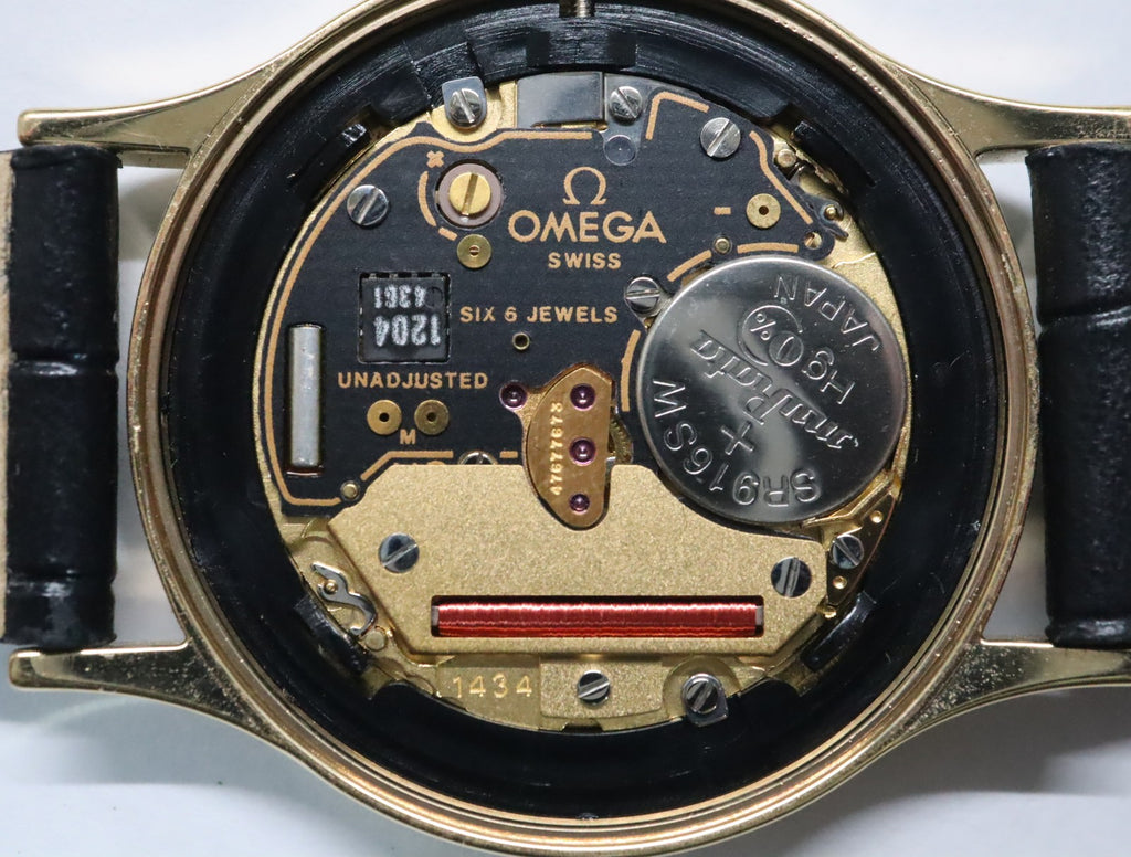 Serviced 1984 Near MINT OMEGA De Ville 32mm 195.0039 Quartz Gold Men's Vintage