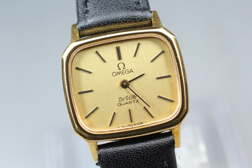 1978 New MINT OMEGA De Ville 23mm 591.0049 Quartz Cal.1350 Gold Women's Vintage