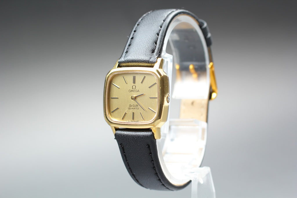 1978 New MINT OMEGA De Ville 23mm 591.0049 Quartz Cal.1350 Gold Women's Vintage