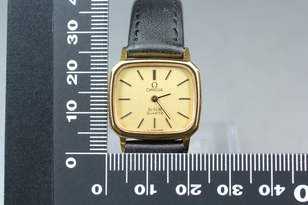 1978 New MINT OMEGA De Ville 23mm 591.0049 Quartz Cal.1350 Gold Women's Vintage