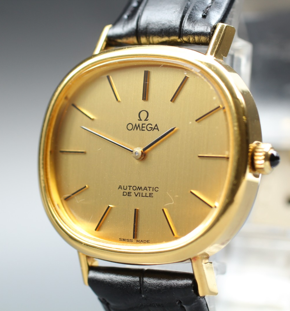 1973 Near MINT OMEGA De Ville 32mm 151.777 Automatic Gold Dial Men's Vintage