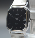 1979 Near MINT OMEGA De Ville 33mm 192.0042 Quartz Black Dial Men's Vintage