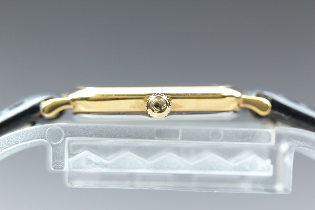 1987 Near MINT OMEGA De Ville 18mm 595.0099 Quartz Gold Dial Women's Vintage
