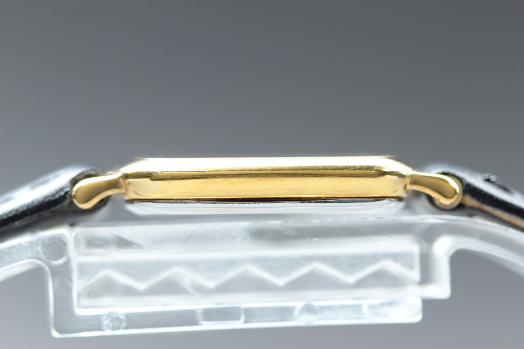 1987 Near MINT OMEGA De Ville 18mm 595.0099 Quartz Gold Dial Women's Vintage