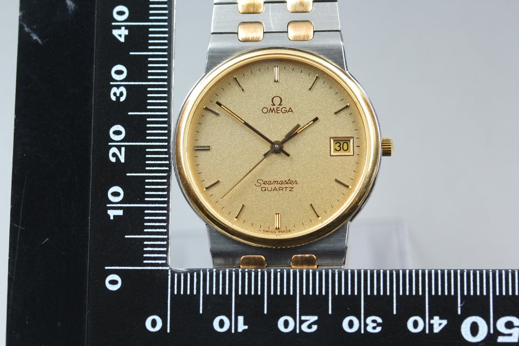 1984 Near MINT OMEGA Seamaster 33mm 196.0277 Quartz Cal.1432 Gold Men's Vintage