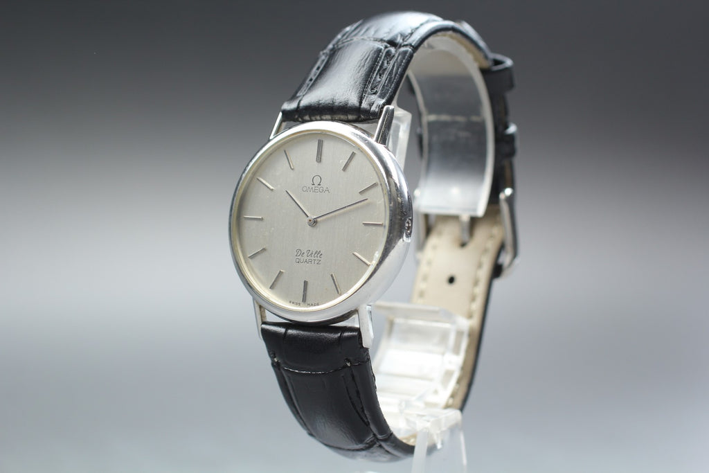 1978 Near MINT OMEGA De Ville 33mm 191.0092 Quartz Silver Dial Men's Vintage