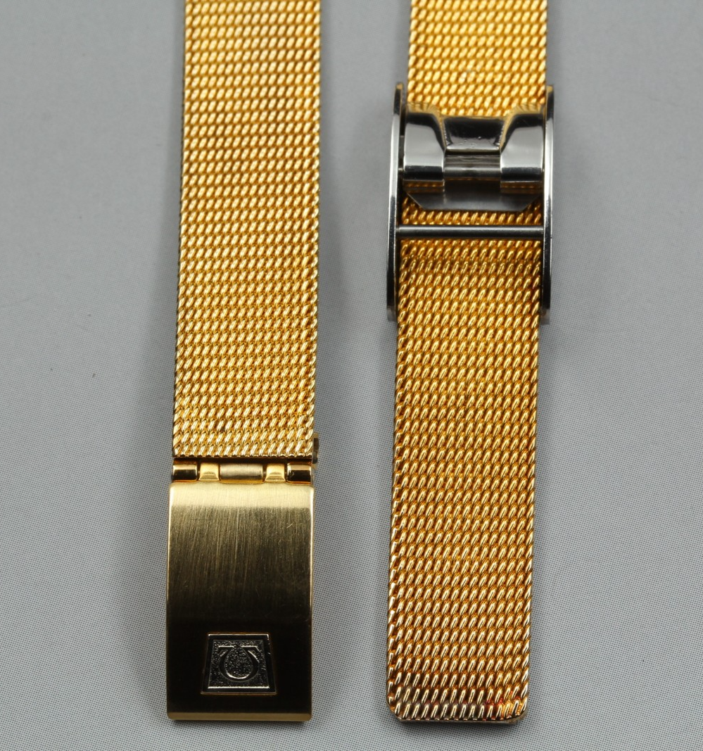 Near MINT OMEGA Milanese/Mesh Band 6019 11mm Gold Plated Bracelet Women Vintage