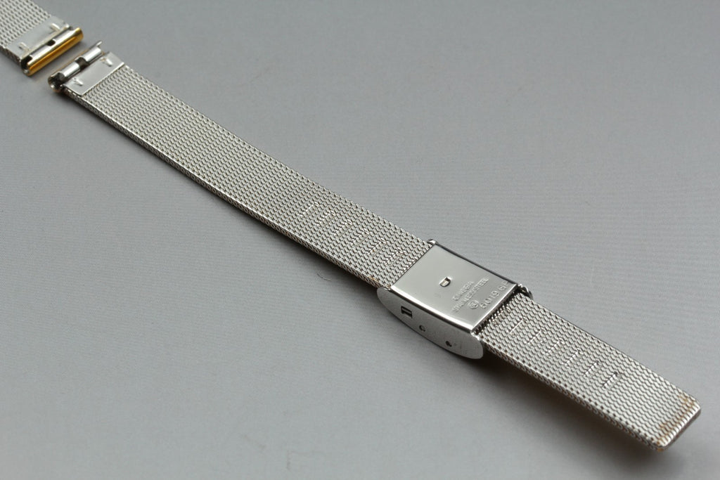 Near MINT OMEGA Milanese/Mesh Band 6019 11mm Gold Plated Bracelet Women Vintage