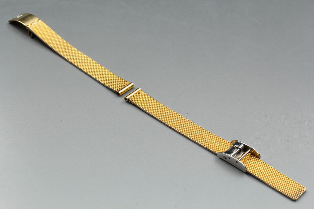 Near MINT OMEGA Milanese/Mesh Band 6019 11mm Gold Plated Bracelet Women Vintage