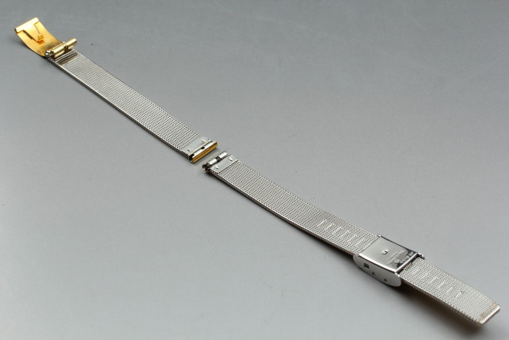 Near MINT OMEGA Milanese/Mesh Band 6019 11mm Gold Plated Bracelet Women Vintage