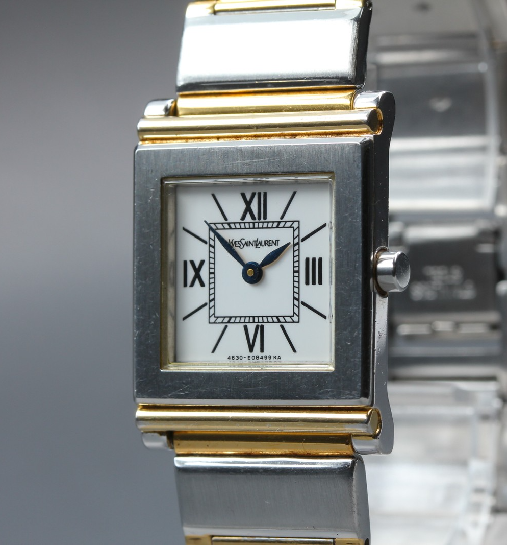 Yves Saint Laurent 4625-E68621 23mm Quartz White Roman Dial Women Vintage Exc+5