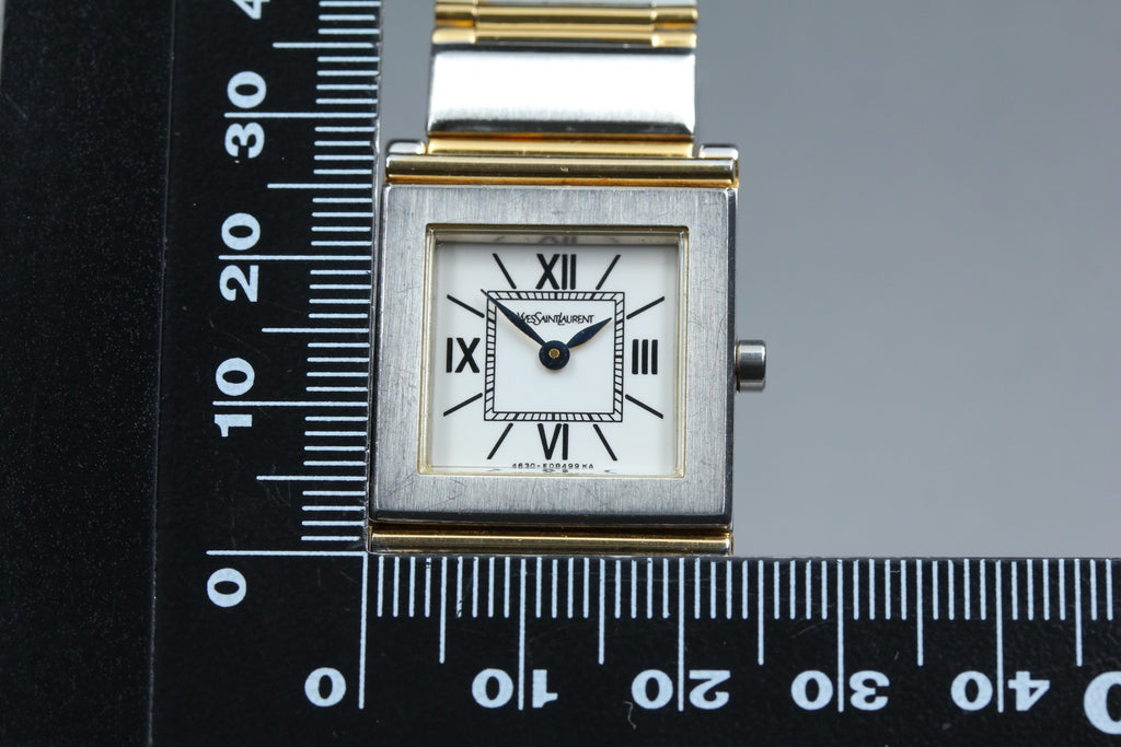 Yves Saint Laurent 4625-E68621 23mm Quartz White Roman Dial Women Vintage Exc+5