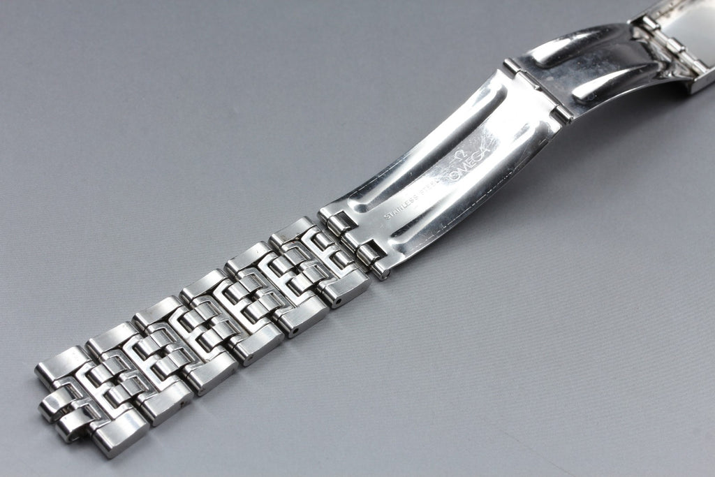 Near MINT OMEGA Genuine Bracelet 19mm FF112 Stainless steel Silver Men's Vintage